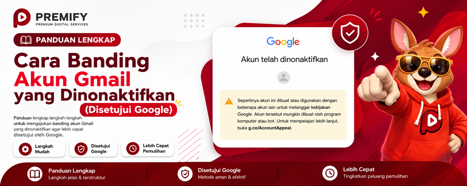 Cara Banding Akun Gmail yang Dinonaktifkan (Disetujui Google)